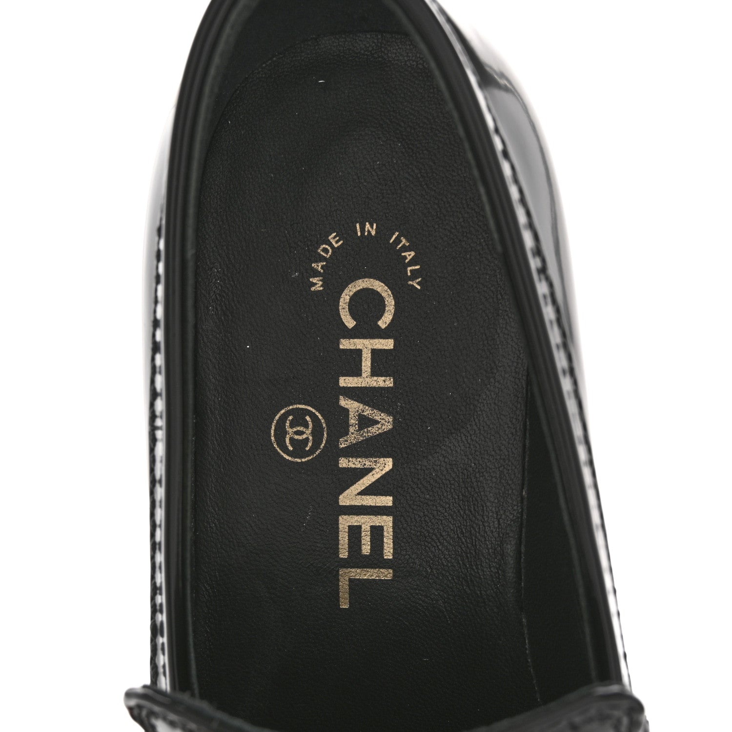 Chanel Shiny Calfskin Platform Loafers 37 Black 7 of 13