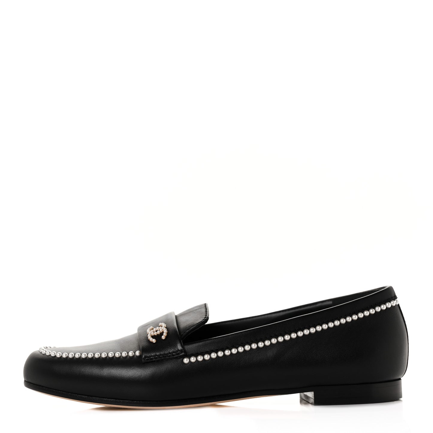 Calfskin Pearl CC Loafers 40 Black