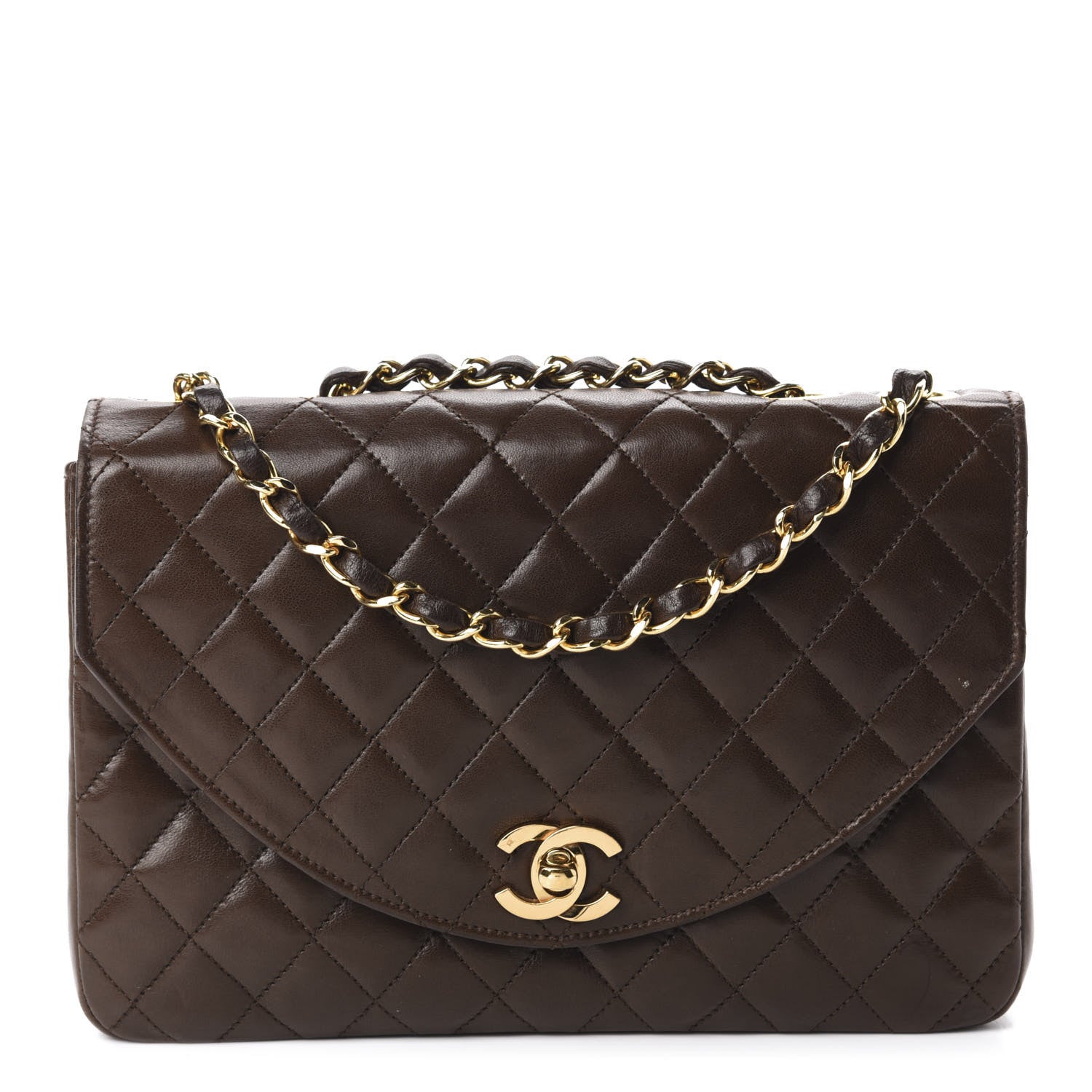 Chanel Lambskin Quilted Small Single Flap Brown 1 of 11