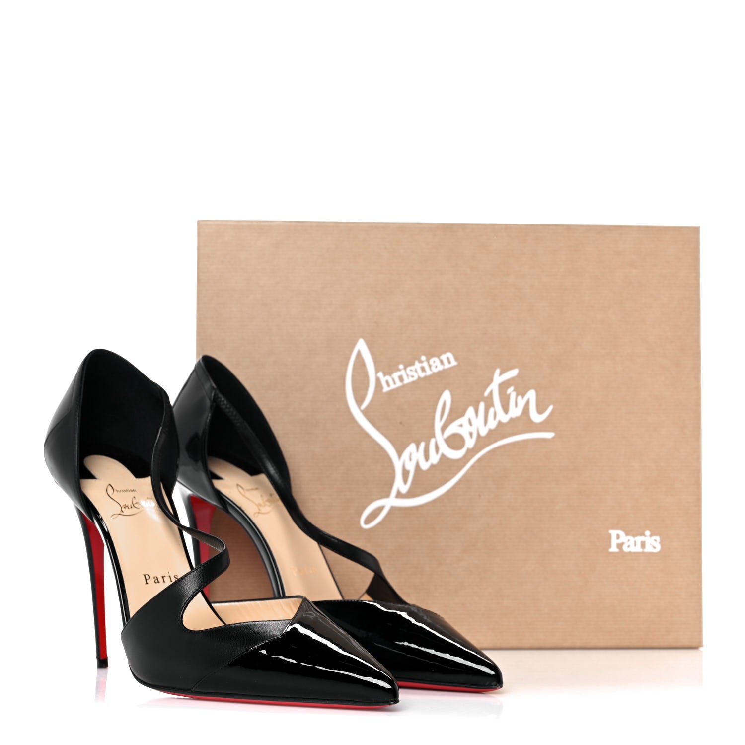 Christian Louboutin Patent Kid Round And Square 100 Pumps 40 Black 8 of 8