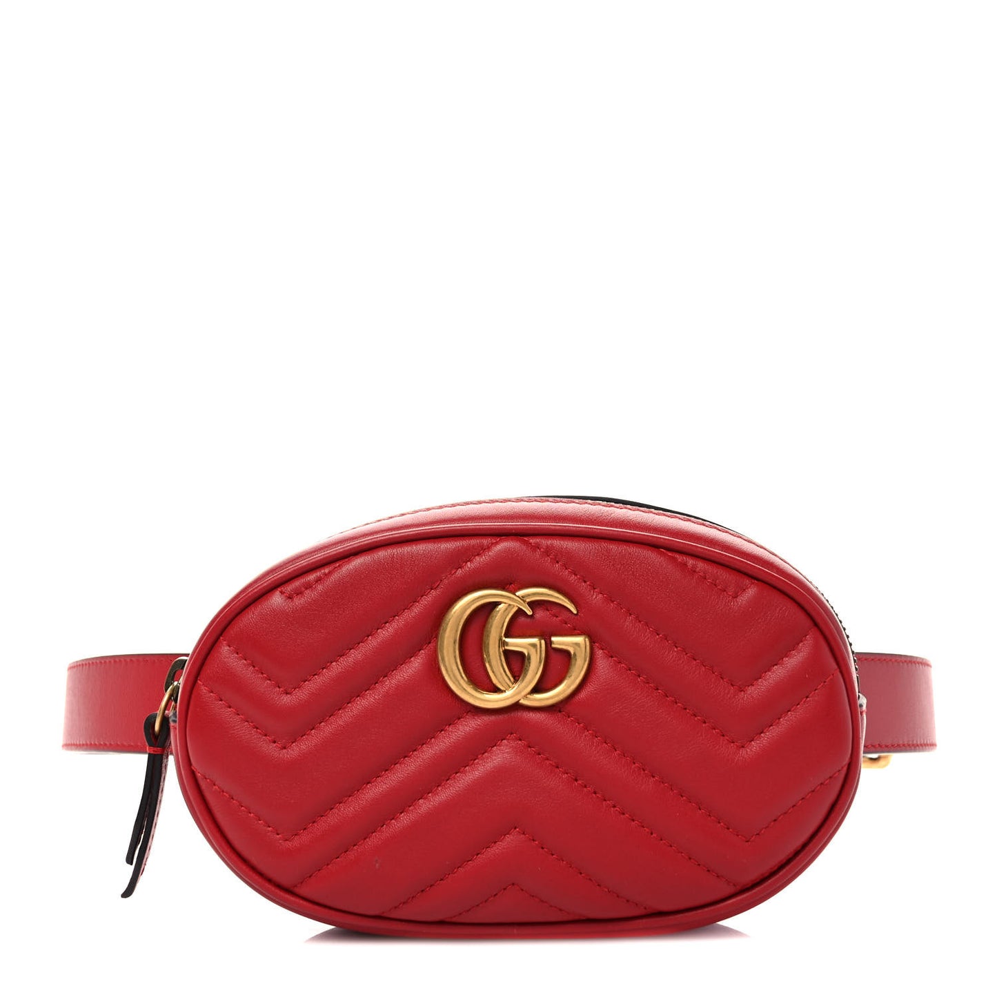 Calfskin Matelasse GG Marmont Belt Bag 95 38 Hibiscus Red