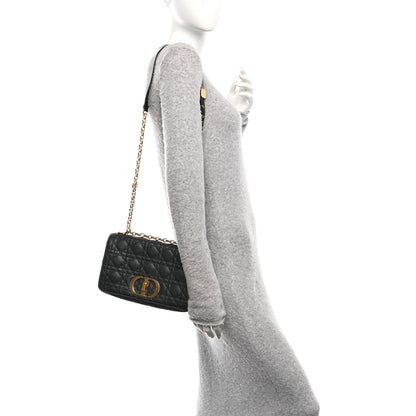 Christian Dior Calfskin Cannage Medium Caro Bag Black 2 of 11