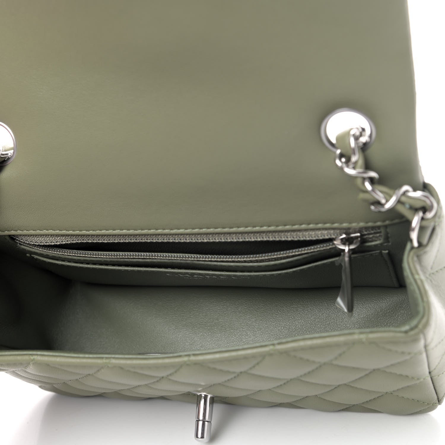 Chanel Lambskin Quilted Mini Rectangular Flap Green 4 of 6