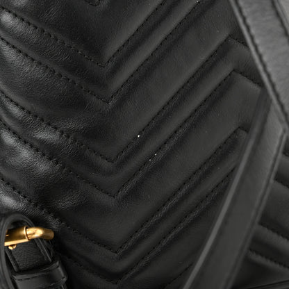 Gucci Calfskin Matelasse Animal Studs GG Marmont Dome Backpack Black 13 of 15
