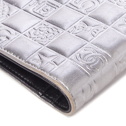 Chanel Metallic Lambskin Precious Symbols Yen Wallet Silver 5 of 8