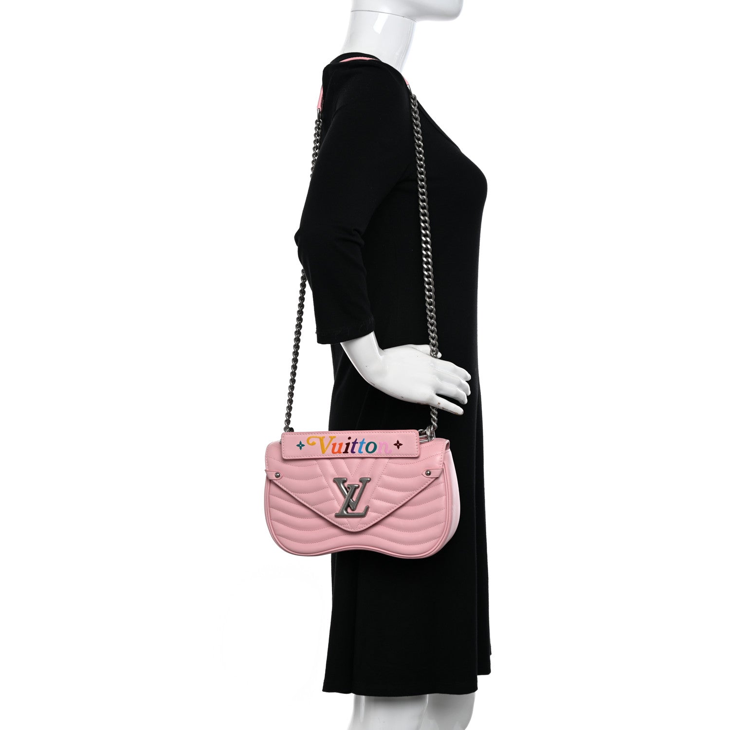 Louis Vuitton Calfskin New Wave Chain MM Smoothie Pink 2 of 10