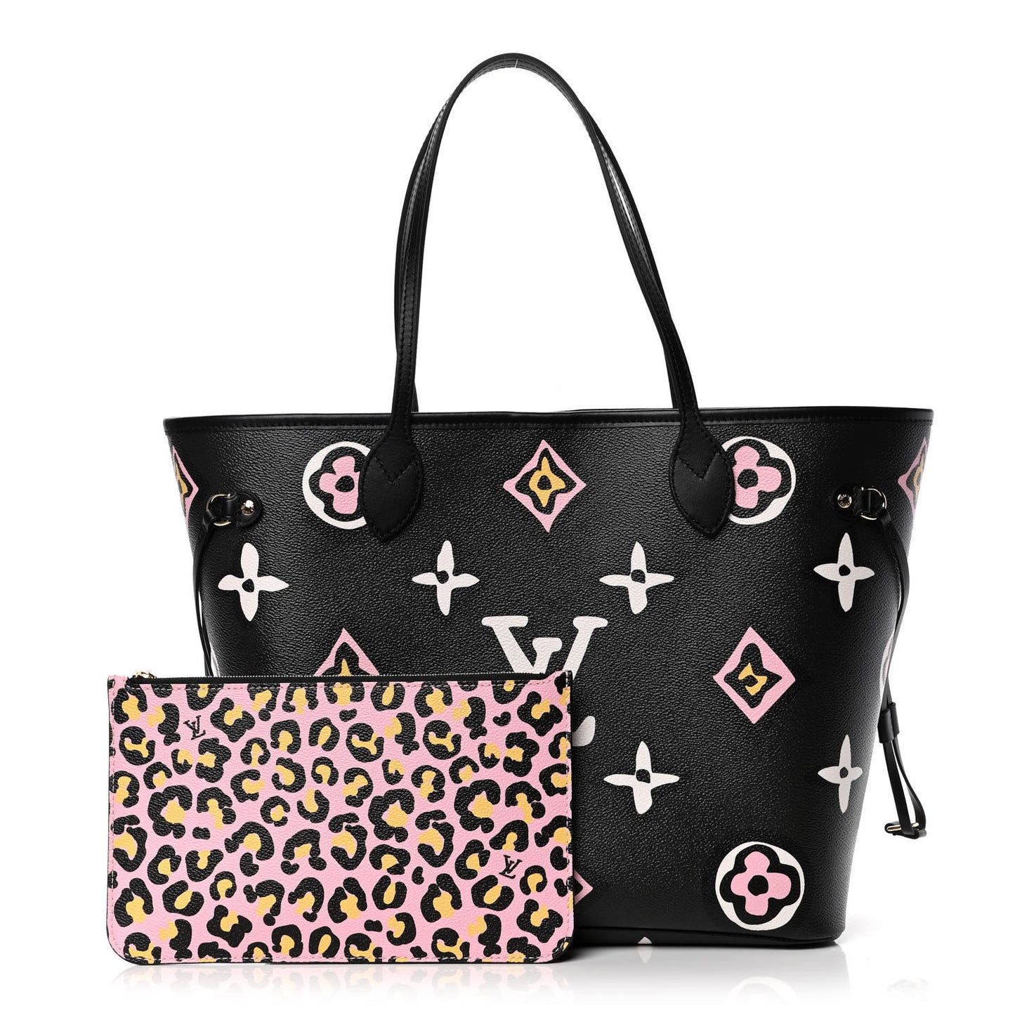 Monogram Giant Wild At Heart Neverfull MM Black