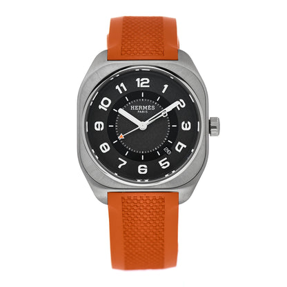 Hermes Titanium Rubber 39mm H08 Automatic Watch Orange 1 of 5