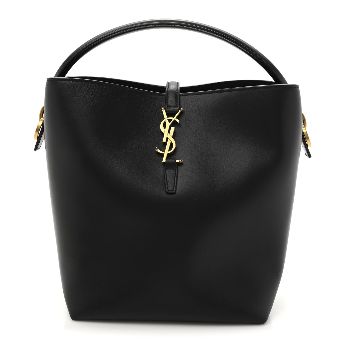 Shiny Calfskin Le 37 Bucket Bag  Black