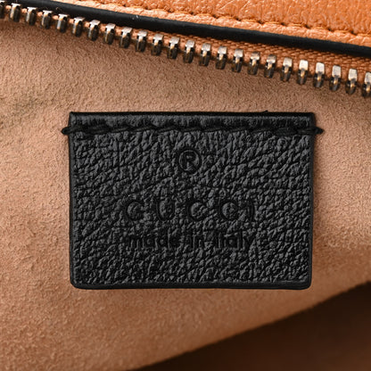 Gucci Azalea Calfskin Matelasse Diagonal Mini Torchon GG Marmont Round Shoulder Bag Cognac Black 6 of 11