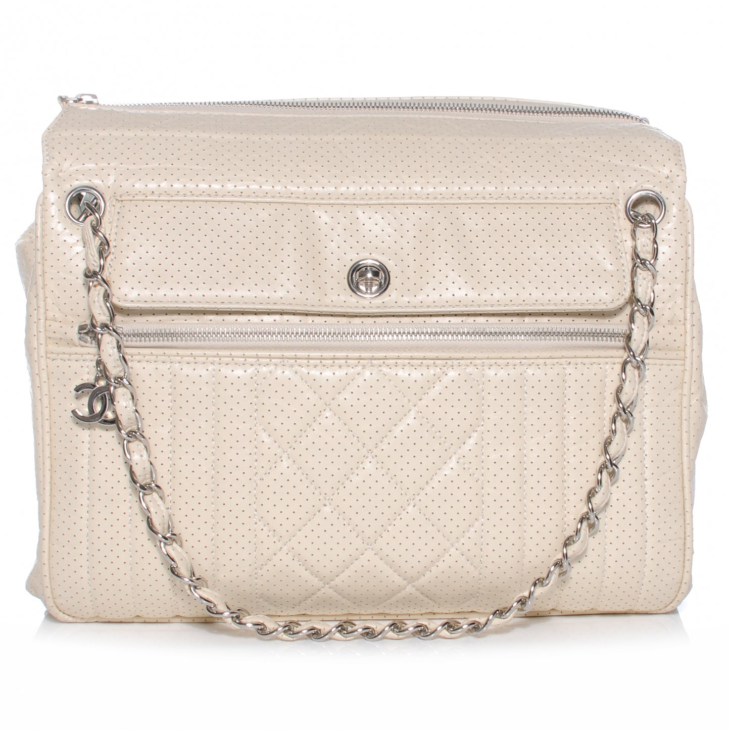 Aged Calfskin Perforated Tote