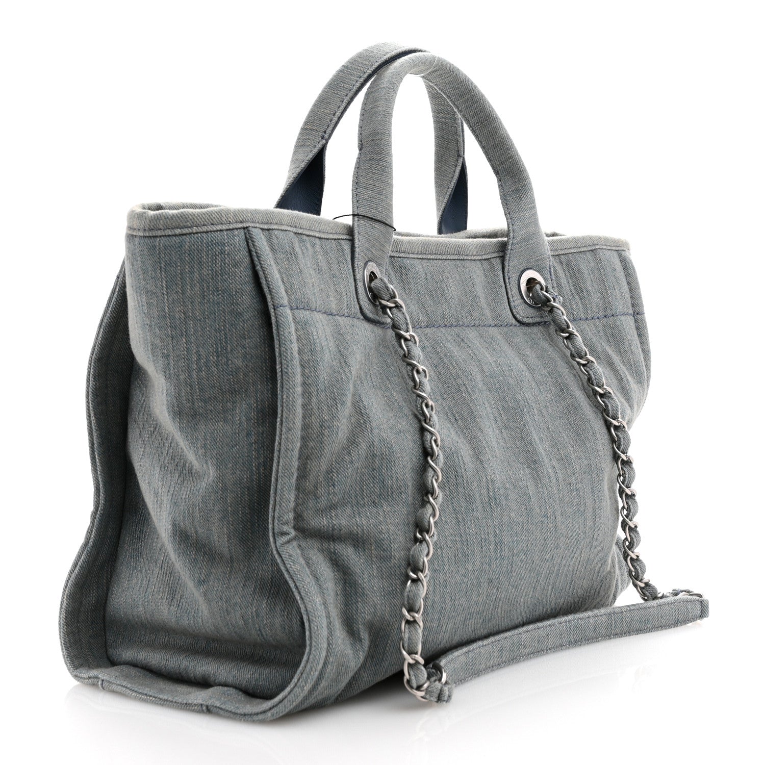 Chanel Denim Small Deauville Tote Light Blue 4 of 11
