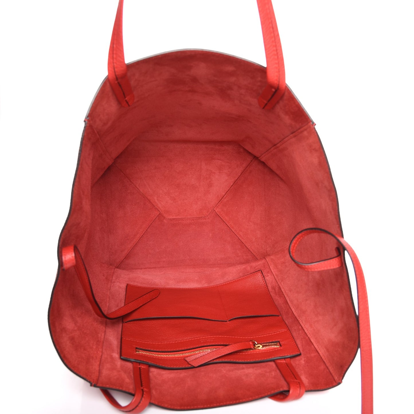 Grained Calfskin Medium Horizontal Cabas Phantom Coquelicot