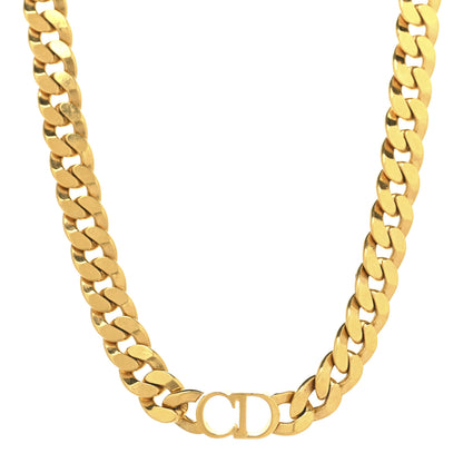 Christian Dior Metal CD Choker Necklace Gold 1 of 8