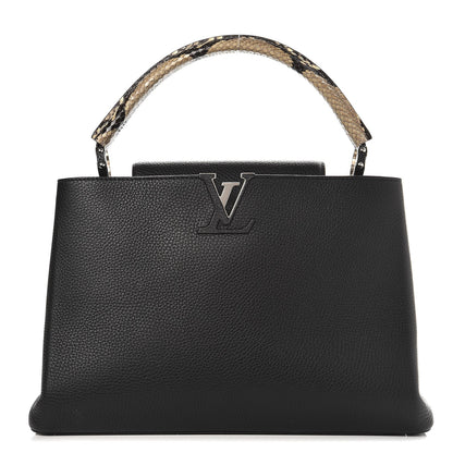 Louis Vuitton Taurillon Python Capucines MM Black 1 of 6