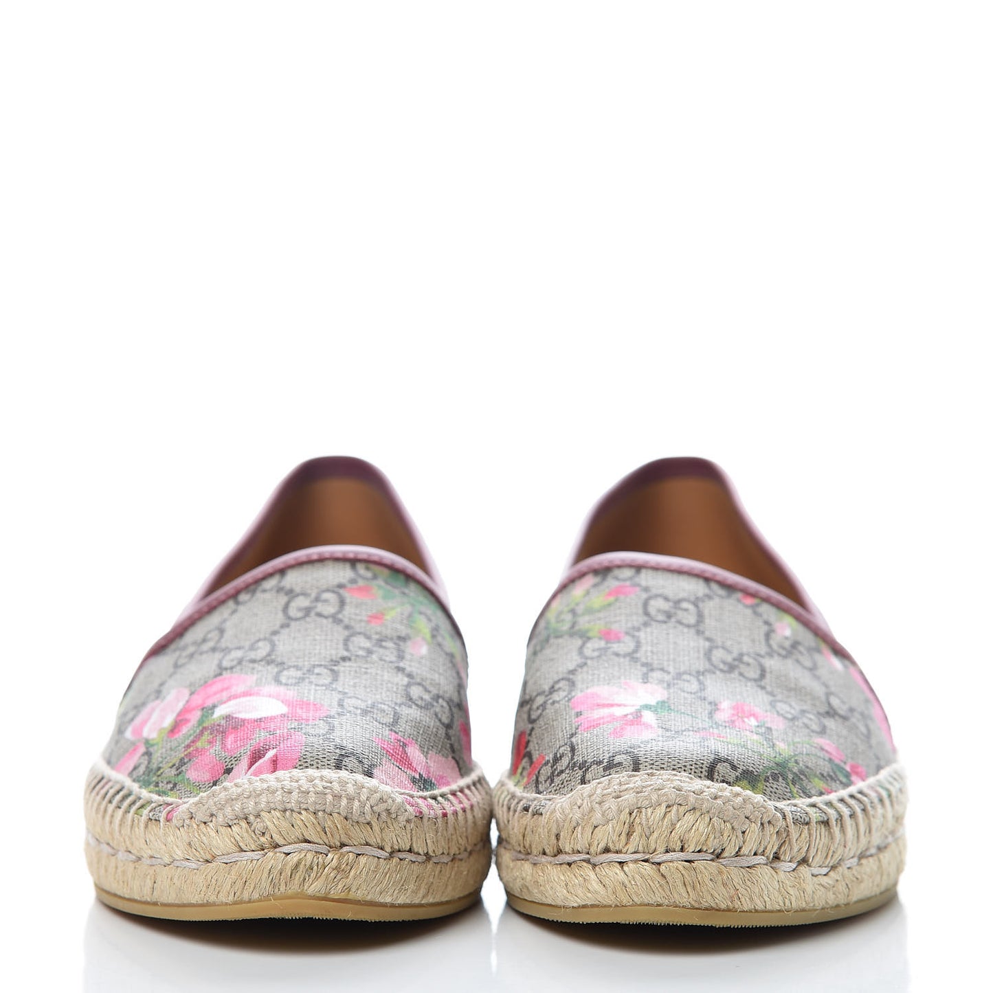 GG Supreme Monogram Blooms Espadrilles 38.5 Beige Multicolor Dry Rose