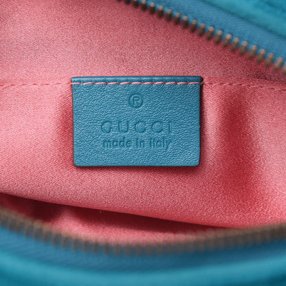 Gucci Velvet Matelasse GG Marmont Belt Bag 85 34 Pavone Cyan 6 of 13