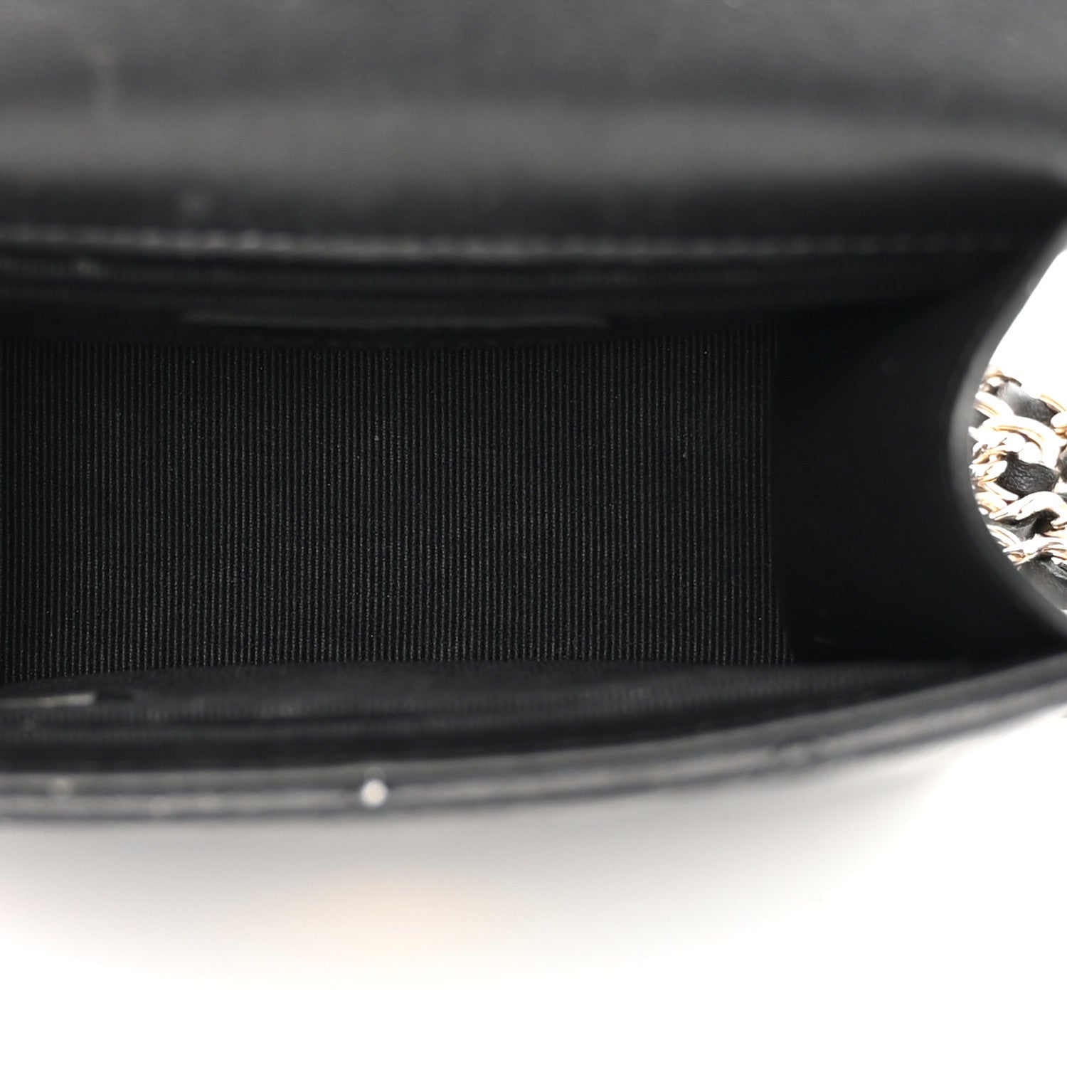 Chanel Lambskin Quilted Top Handle Flap Clutch With Chain Black 5 of 11