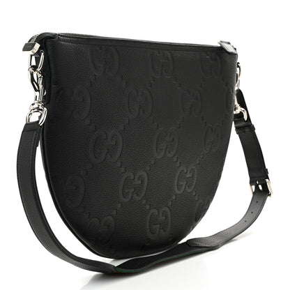 Gucci GG Jumbo Calfskin Emblem Shoulder Bag Black 3 of 10