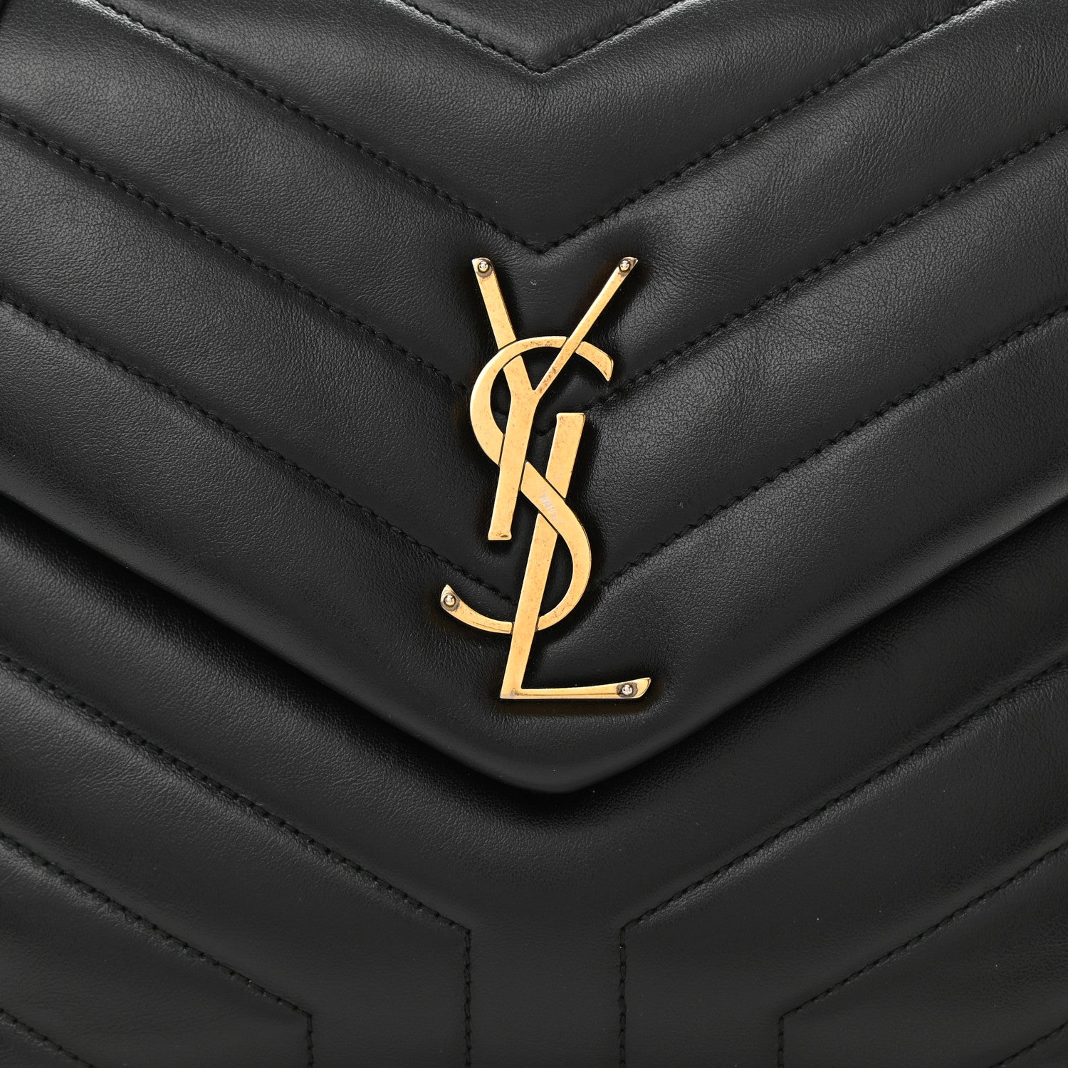 Saint Laurent Calfskin Y Quilted Monogram Medium Loulou Chain Satchel Black 9 of 12