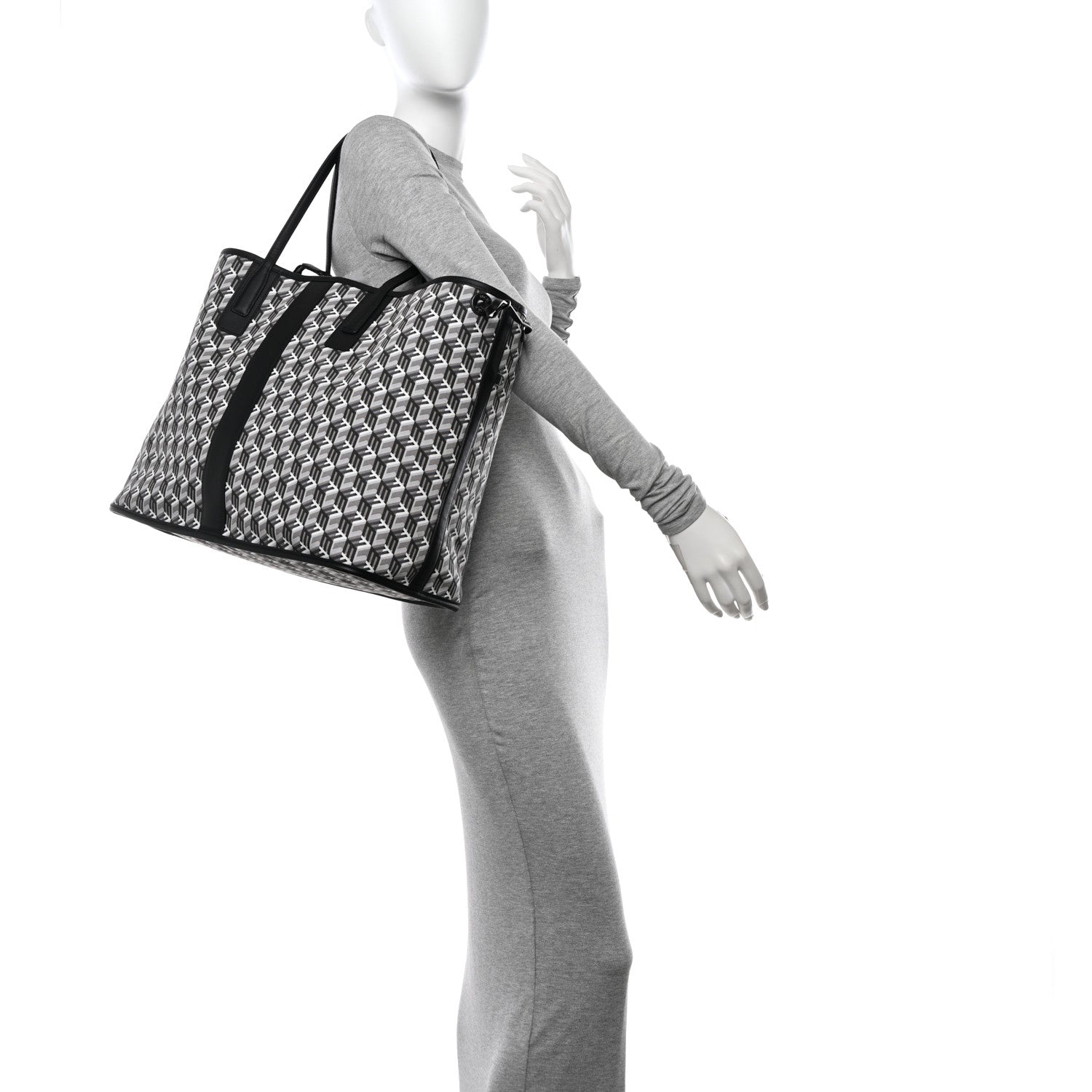 MCM Visetos Large Liz Reversible Shopper Tote Black 2 of 18