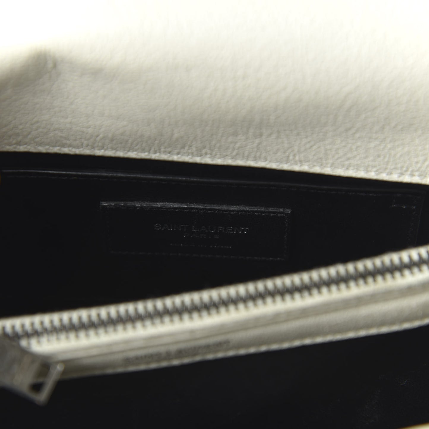 Sheepskin Matelasse Chevron Monogram Medium College Bag Dove White
