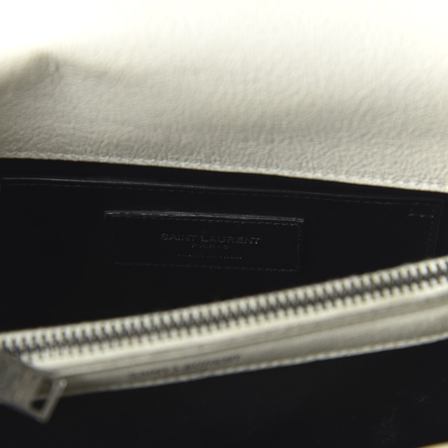 Saint Laurent Sheepskin Matelasse Chevron Monogram Medium College Bag Dove White 8 of 17