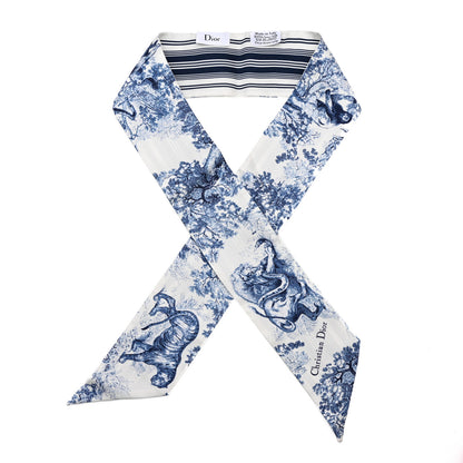 Christian Dior CHRISTIAN DIOR Silk Toile De Jouy Mitzah Scarf Blue 1 of 4
