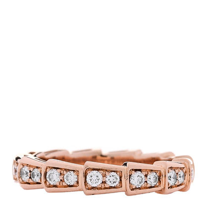 Bulgari 18K Rose Gold Diamond Serpenti Viper Band Ring  48 4.5 3 of 6