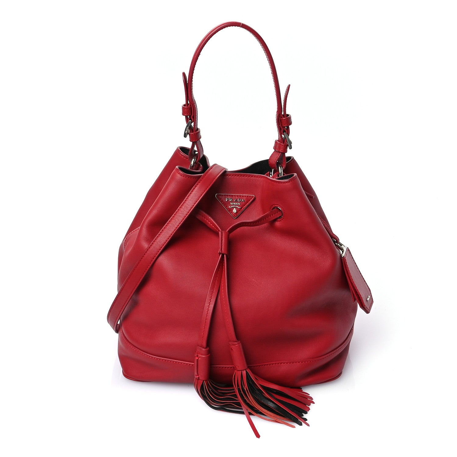 Prada Soft Calf Bucket Bag Rosso 1 of 11