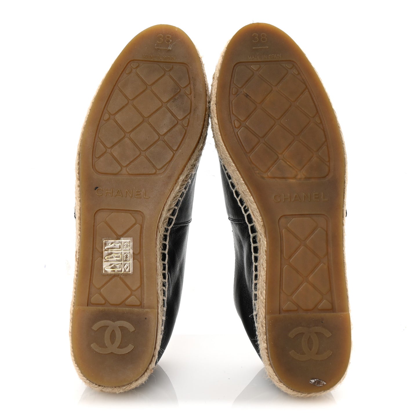 Lambskin CC Espadrilles 38 Black
