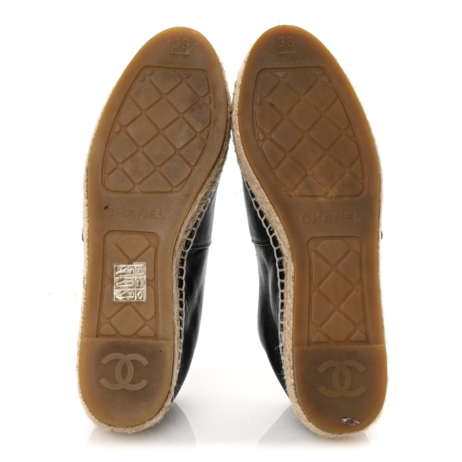 Chanel Lambskin CC Espadrilles 38 Black 6 of 9
