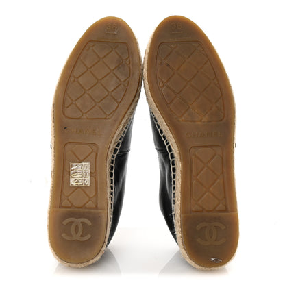 Chanel Lambskin CC Espadrilles 38 Black 6 of 9
