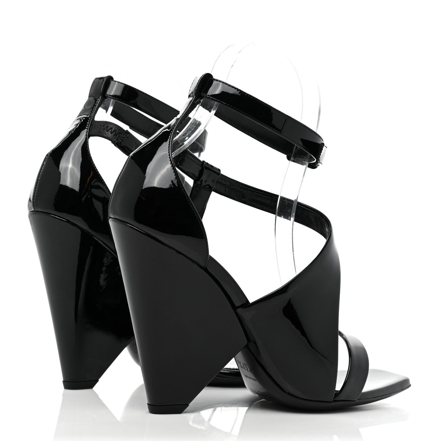 Saint Laurent Patent Niki Crossed 105 Sandal 37.5 Black 4 of 10