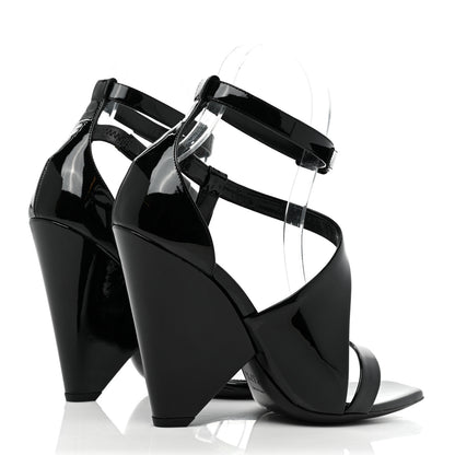 Saint Laurent Patent Niki Crossed 105 Sandal 37.5 Black 4 of 10