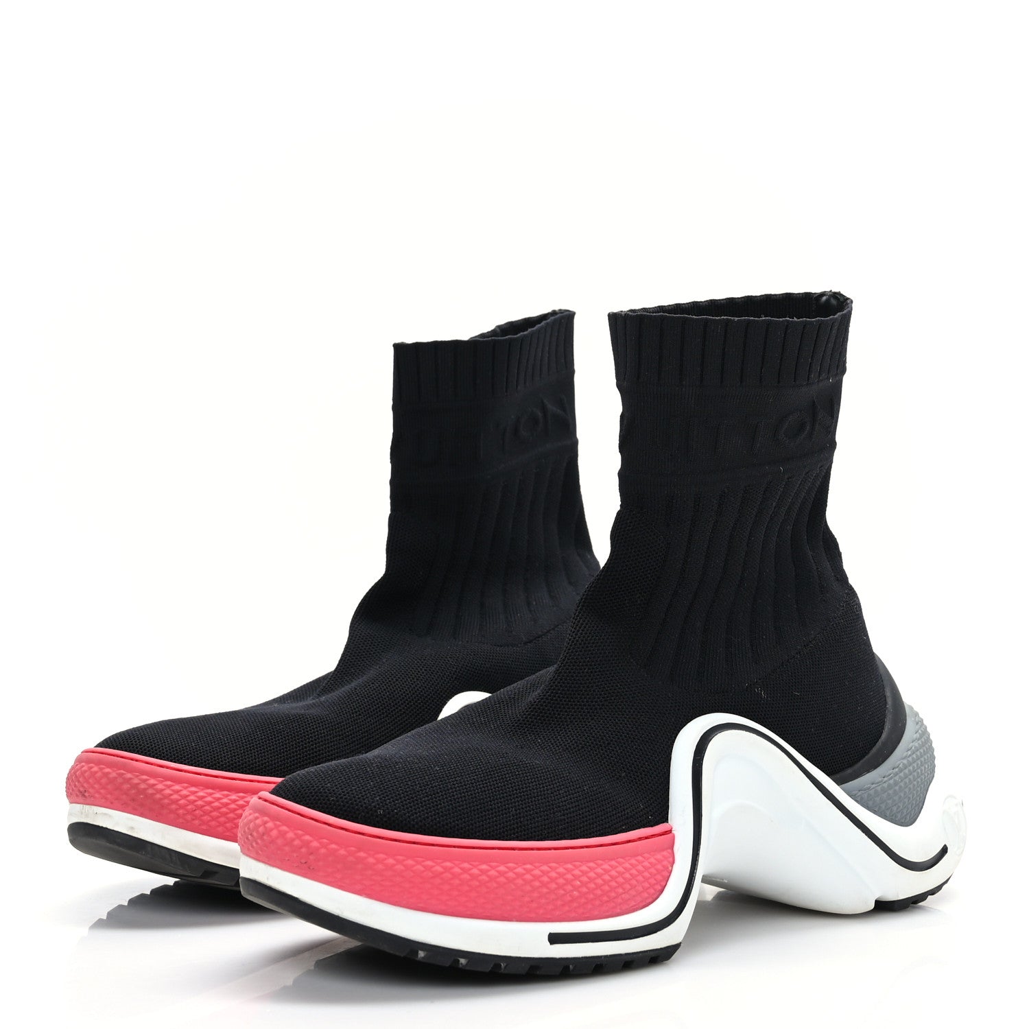 Louis Vuitton Stretch Textile LV Archlight Sneaker Boots 38.5 Fuchsia Black 3 of 7
