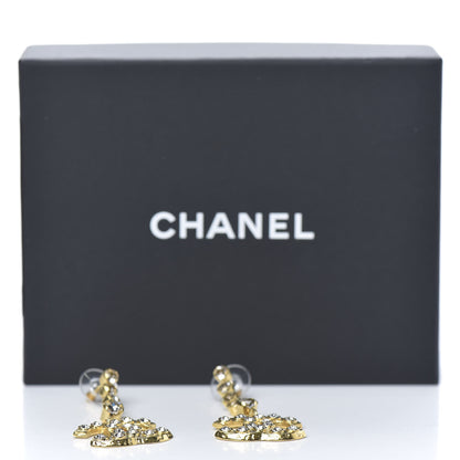 Chanel CC Crystal Drop Earrings Gold 5 of 5