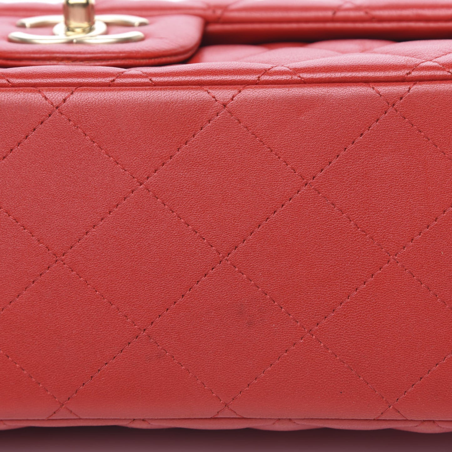 Lambskin Quilted Maxi Double Flap Red