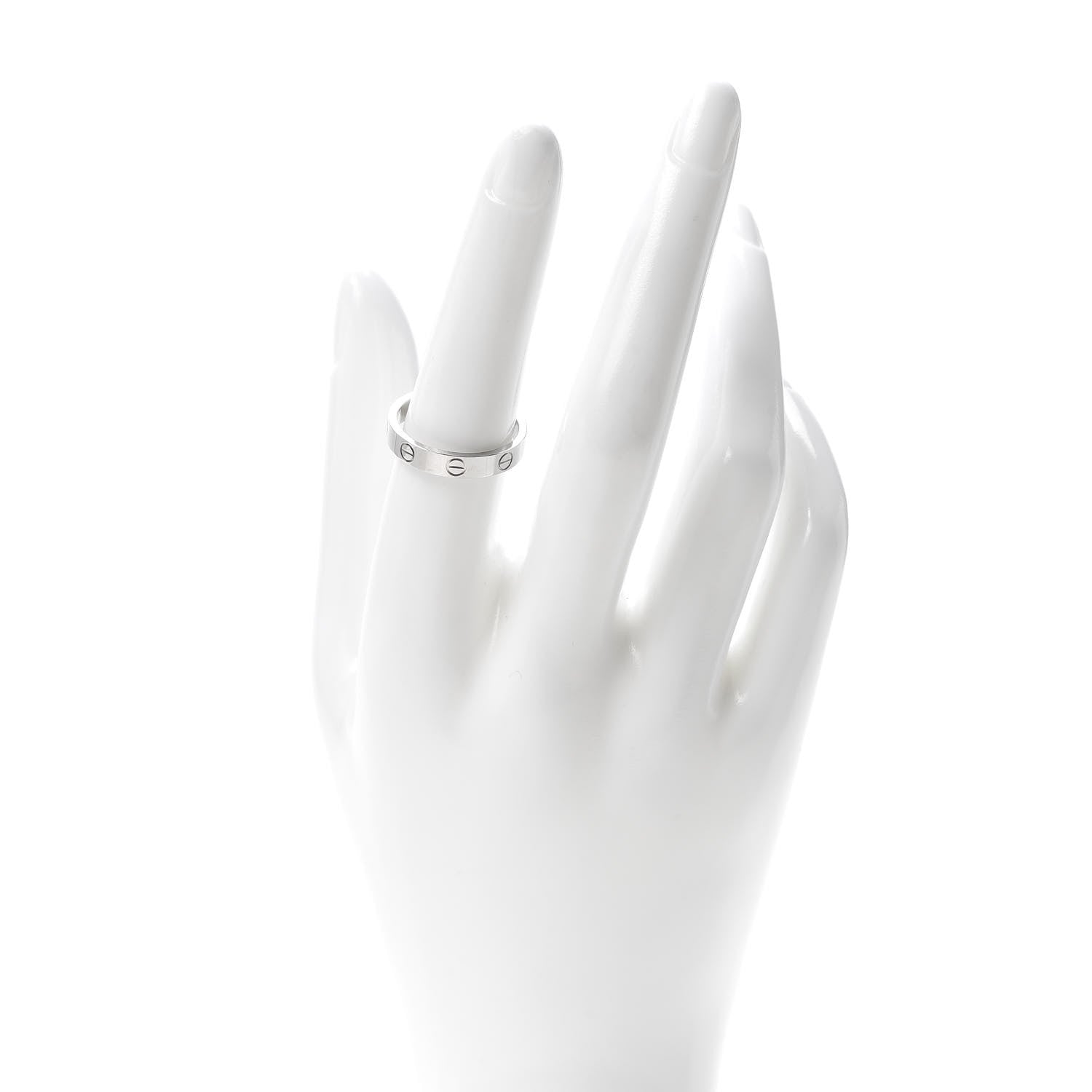 Cartier 18K White Gold 3.5mm LOVE Wedding Band Ring 55 7.25 2 of 4