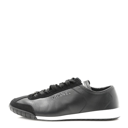 Chanel Calfskin Suede Sneakers 36 Black 1 of 8