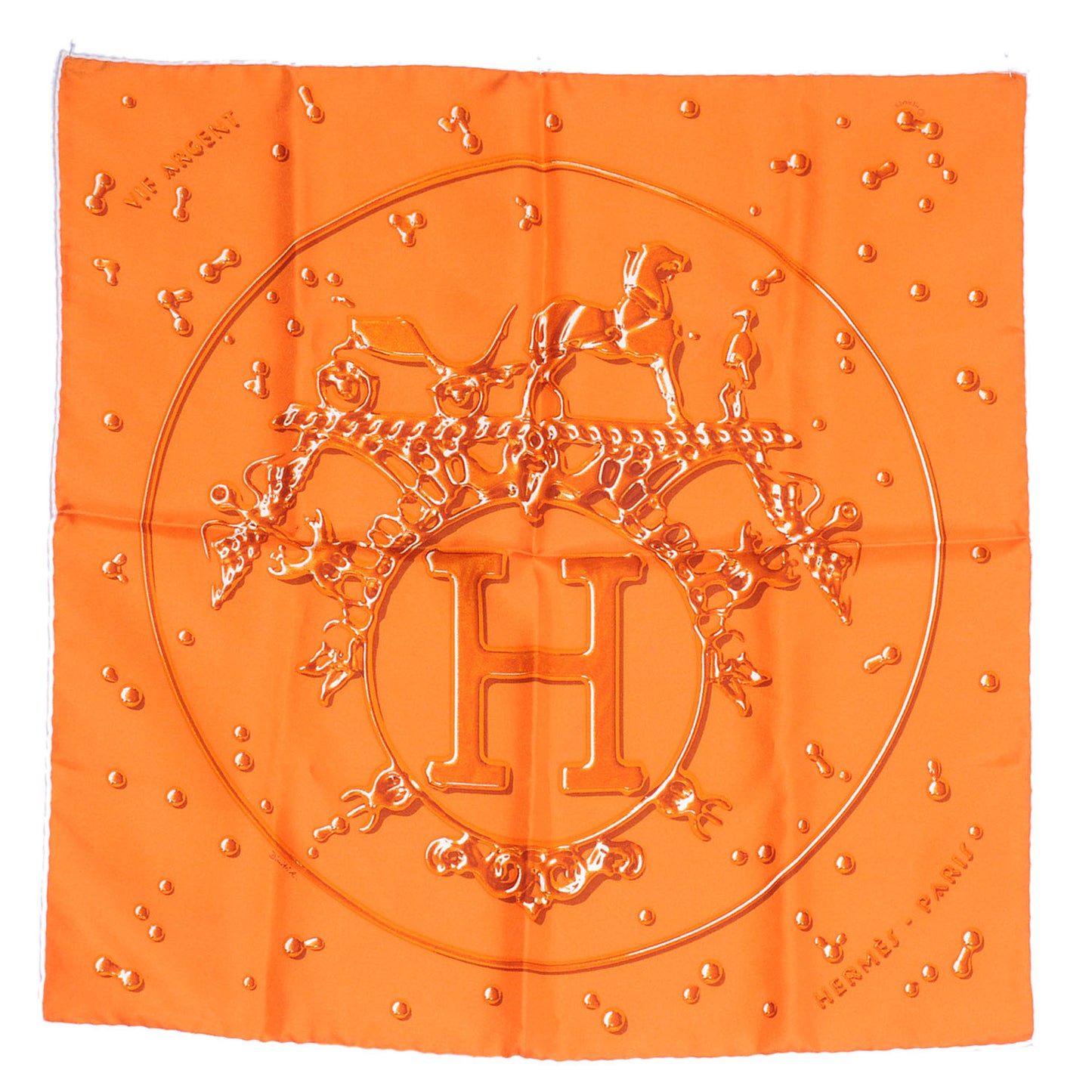 Silk Argent Pocket Square Scarf Orange