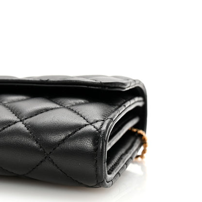 Versace Lambskin Quilted Medusa Wallet On Chain Crossbody Black 9 of 9