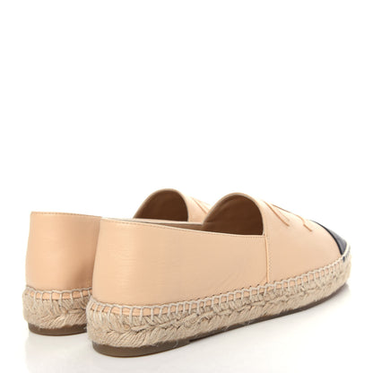 Chanel Lambskin CC Espadrilles 38 Beige Black 4 of 11