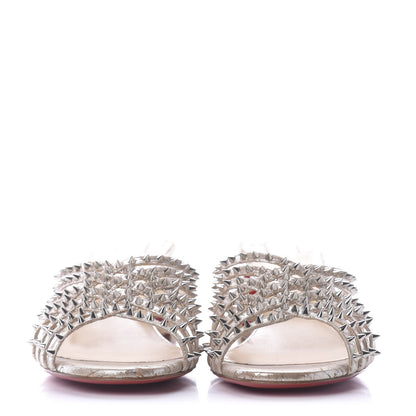 Christian Louboutin Liege Pepite Marthaspike 55 Slide Sandals 40 Gold Silver 2 of 10