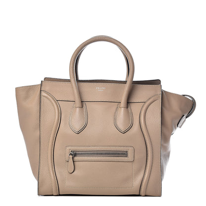 Celine Drummed Calfskin Mini Luggage Dune 1 of 12