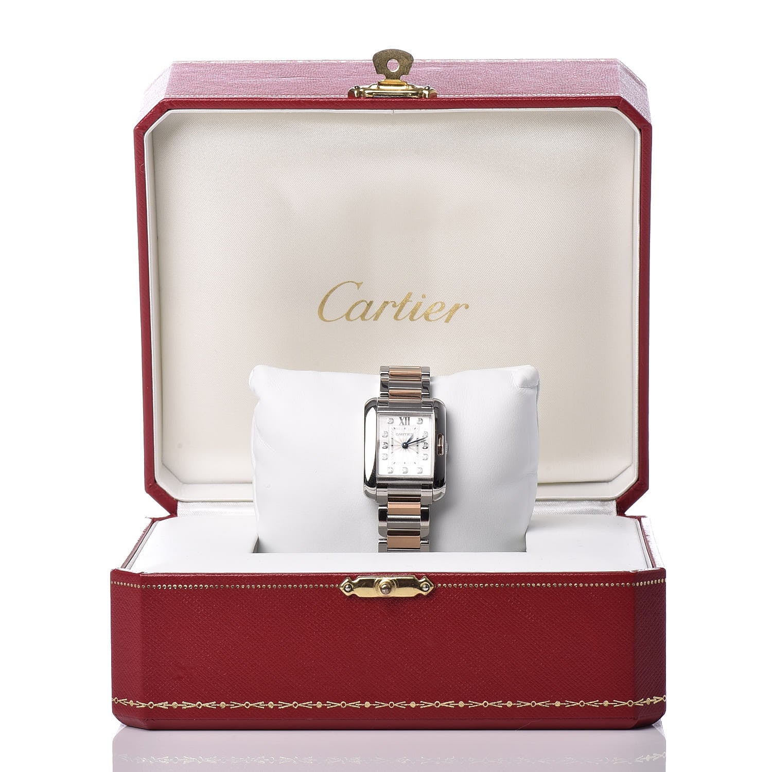 Cartier Stainless Steel 18K Pink Gold Diamond 23mm Tank Anglaise Quartz Watch 12 of 12