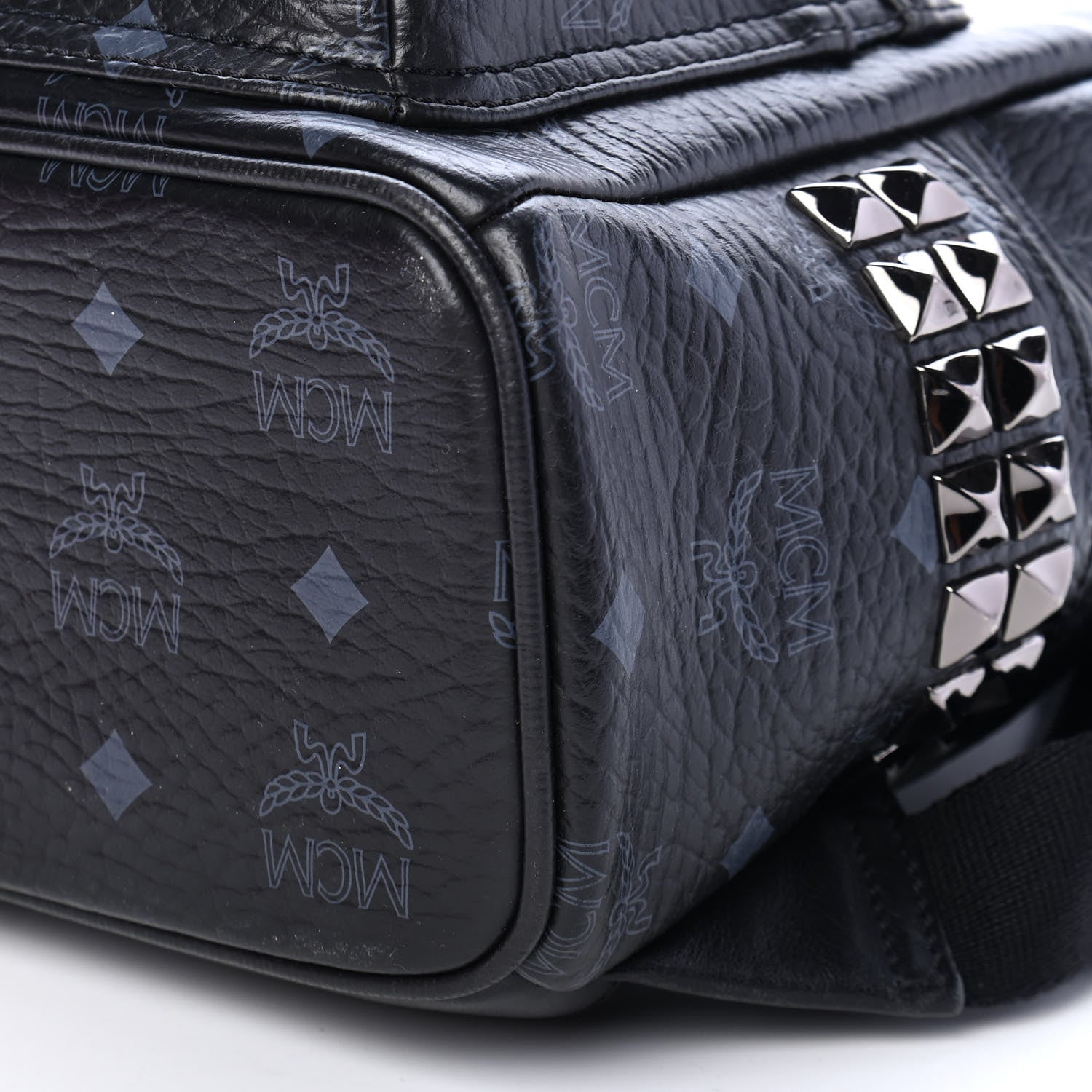 MCM Visetos Side Stud Mini Stark Backpack Black 10 of 10