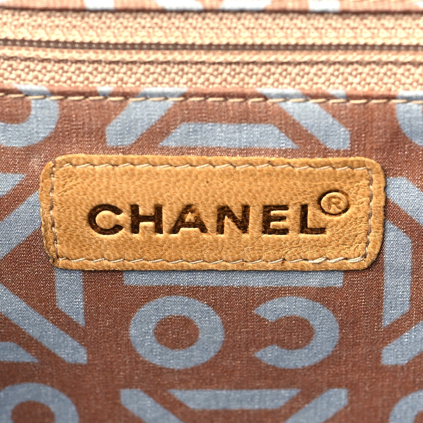Lambskin Chocolate Bar Accordion Flap Beige