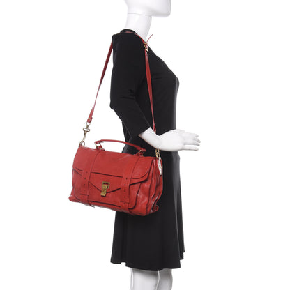 Proenza Schouler Lambskin Medium PS1 Satchel Red 2 of 11