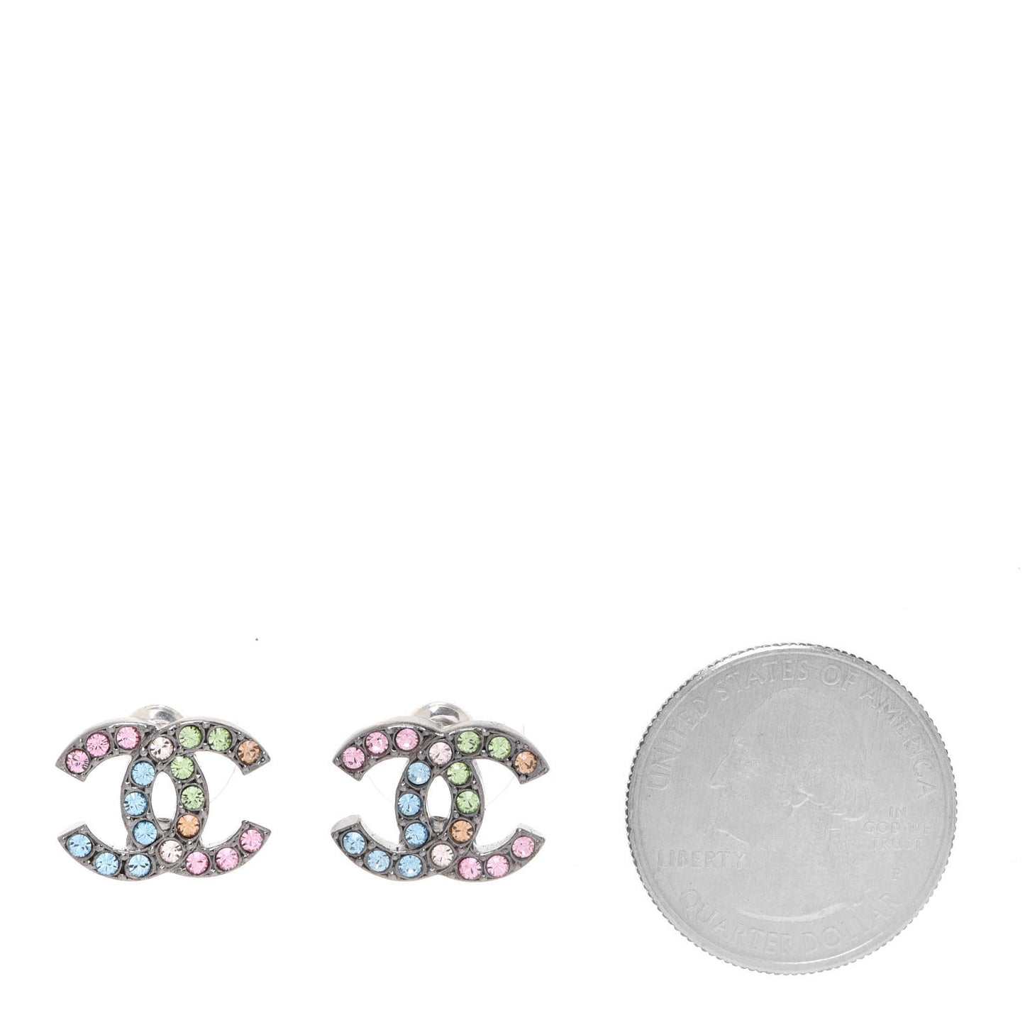 Ruthenium Crystal CC Earrings Multicolor